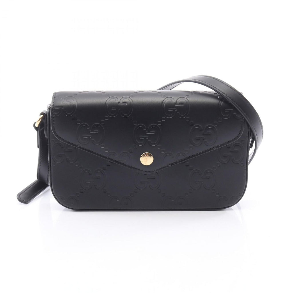 Gucci Shoulder Bag GG Super Mini Black Leather