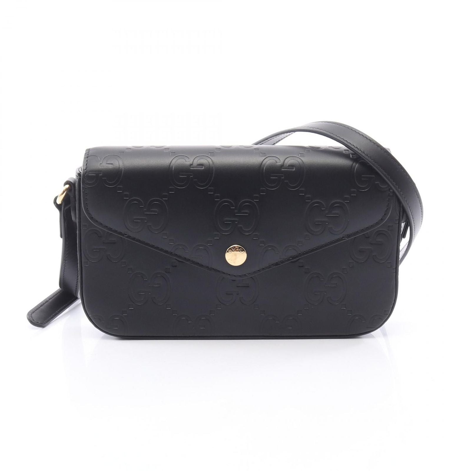 Gucci Shoulder Bag GG Super Mini Black Leather