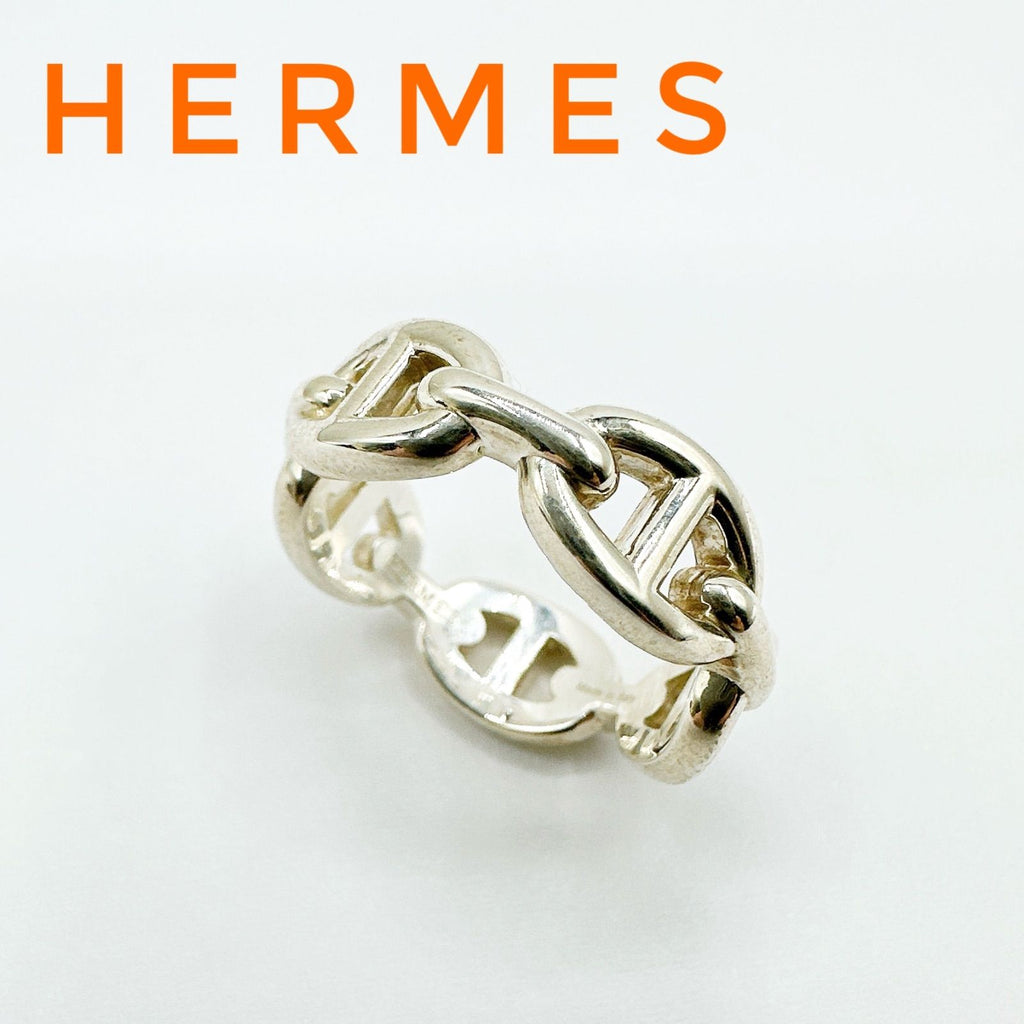 Hermes Chaine D'ancre Silver Ring