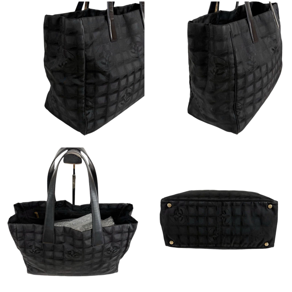 Chanel New Travel Line Tote Shoulder Black Nylon Canvas — view 4