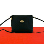 Gucci Vintage Micro GG Logo Leather Mini Shoulder Bag Pochette Black