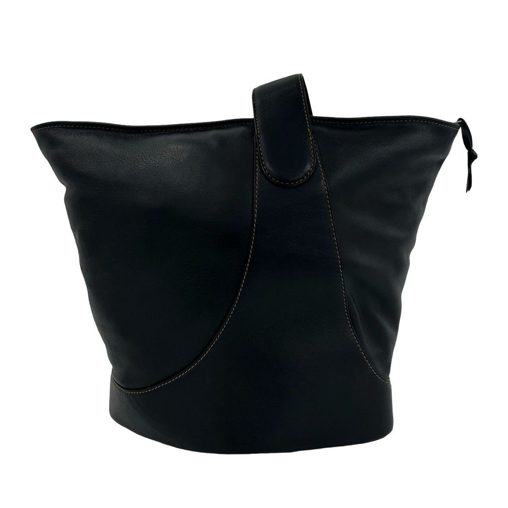Loewe Vintage Anton Leather Shoulder Bag Crossbody Cross Black — view 3