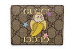 Gucci Mini Wallet Bifold Fold GG Supreme Bananya Print Beige