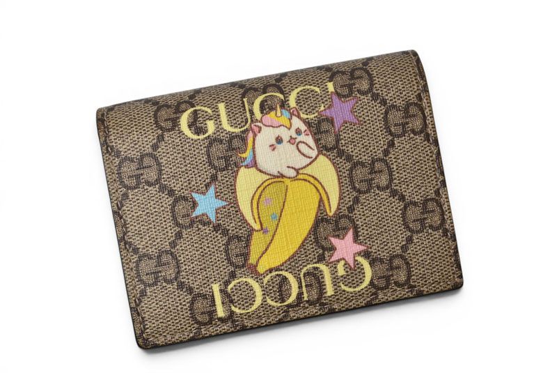 Gucci Mini Wallet Bifold Fold GG Supreme Bananya Print Beige — view 2