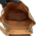 Celine Vintage Macadam Blason Triomphe Pattern Logo Ring Leather Backpack Brown — view 9