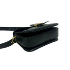 Celine Vintage Logo Carriage Leather Shoulder Bag Pochette Crossbody Black — view 7