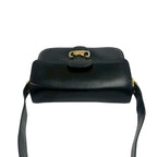 Celine Vintage Logo Carriage Leather Shoulder Bag Pochette Crossbody Black — view 4