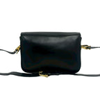 Celine Vintage Logo Carriage Leather Shoulder Bag Pochette Crossbody Black — view 3