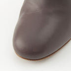 Chanel Leather CC Logo Heels Boots Brown — view 8