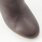 Chanel Leather CC Logo Heels Boots Brown — view 6