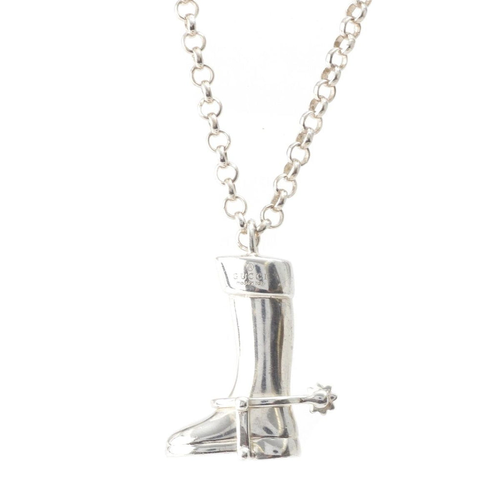 Gucci Boots Motif Chain Necklace 925 Sterling Silver
