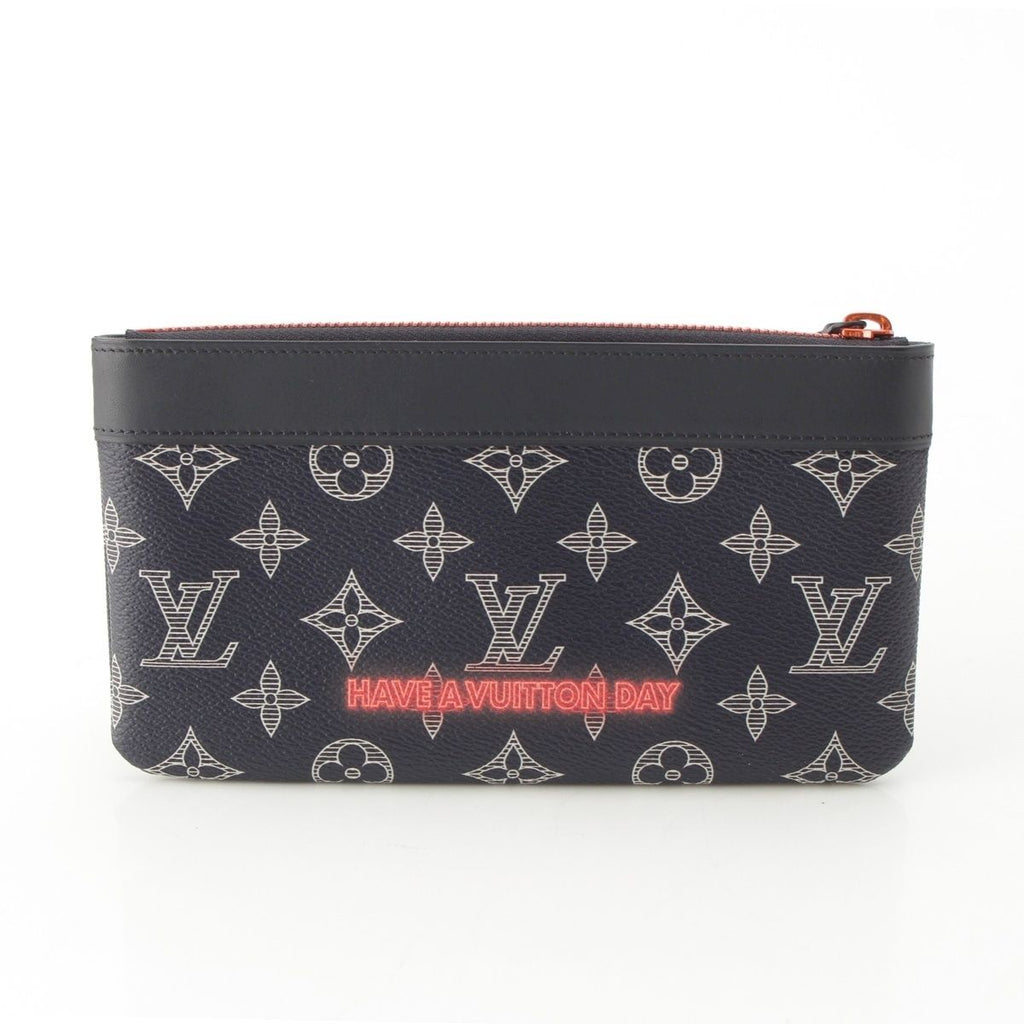 Louis Vuitton Pochette Apollo PM Monogram Ink Zip Pouch Navy — view 2