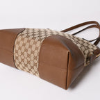 Gucci GG Canvas Tote Bag Brown Silver — view 8
