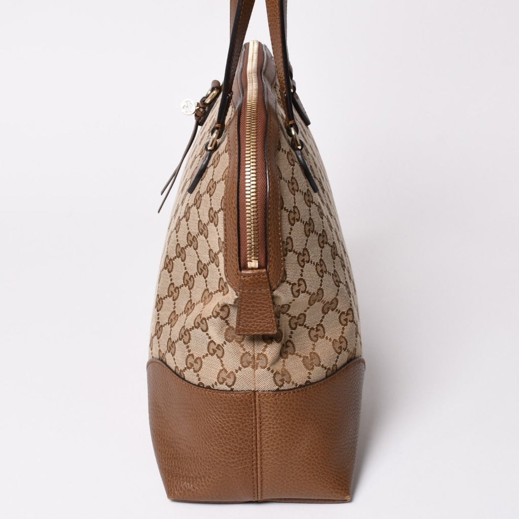 Gucci GG Canvas Tote Bag Brown Silver — view 4