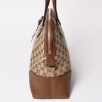 Gucci GG Canvas Tote Bag Brown Silver — view 4