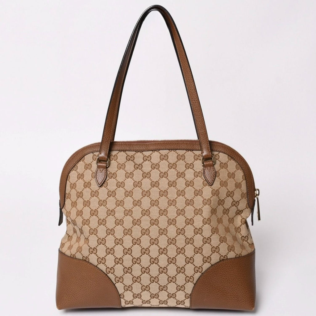 Gucci GG Canvas Tote Bag Brown Silver — view 2