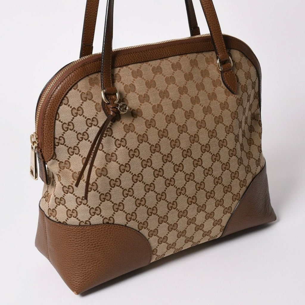 Gucci GG Canvas Tote Bag Brown Silver — view 3