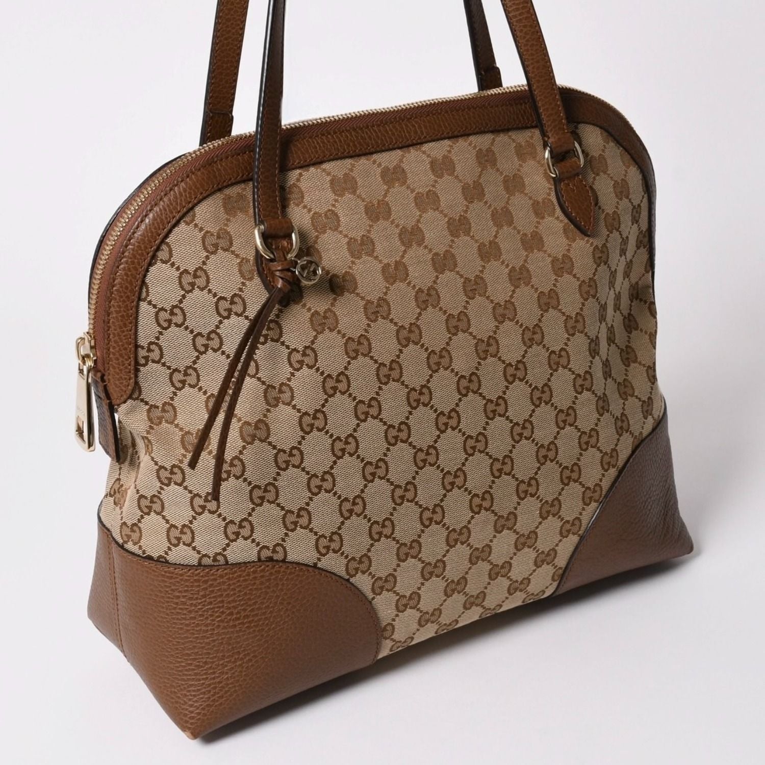 Gucci GG Canvas Tote Bag Brown Silver — view 3