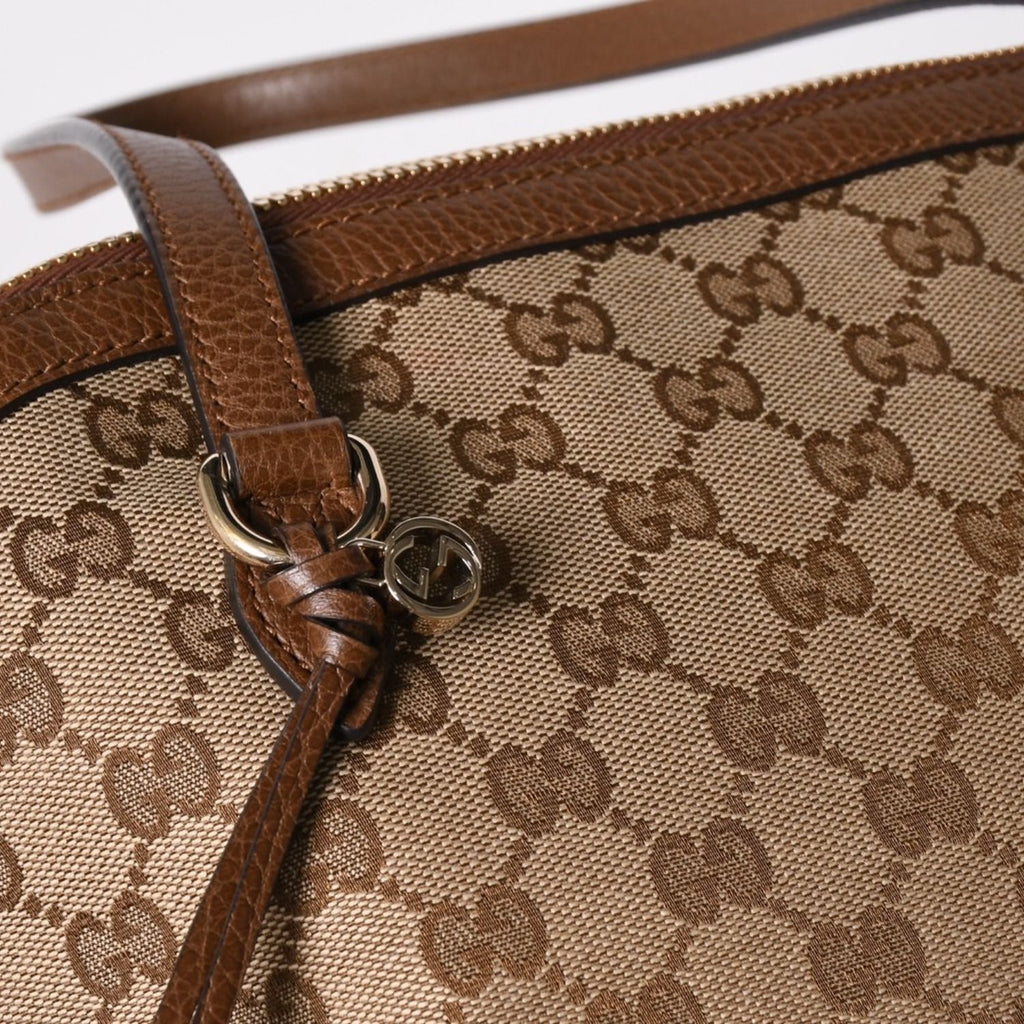 Gucci GG Canvas Tote Bag Brown Silver — view 7