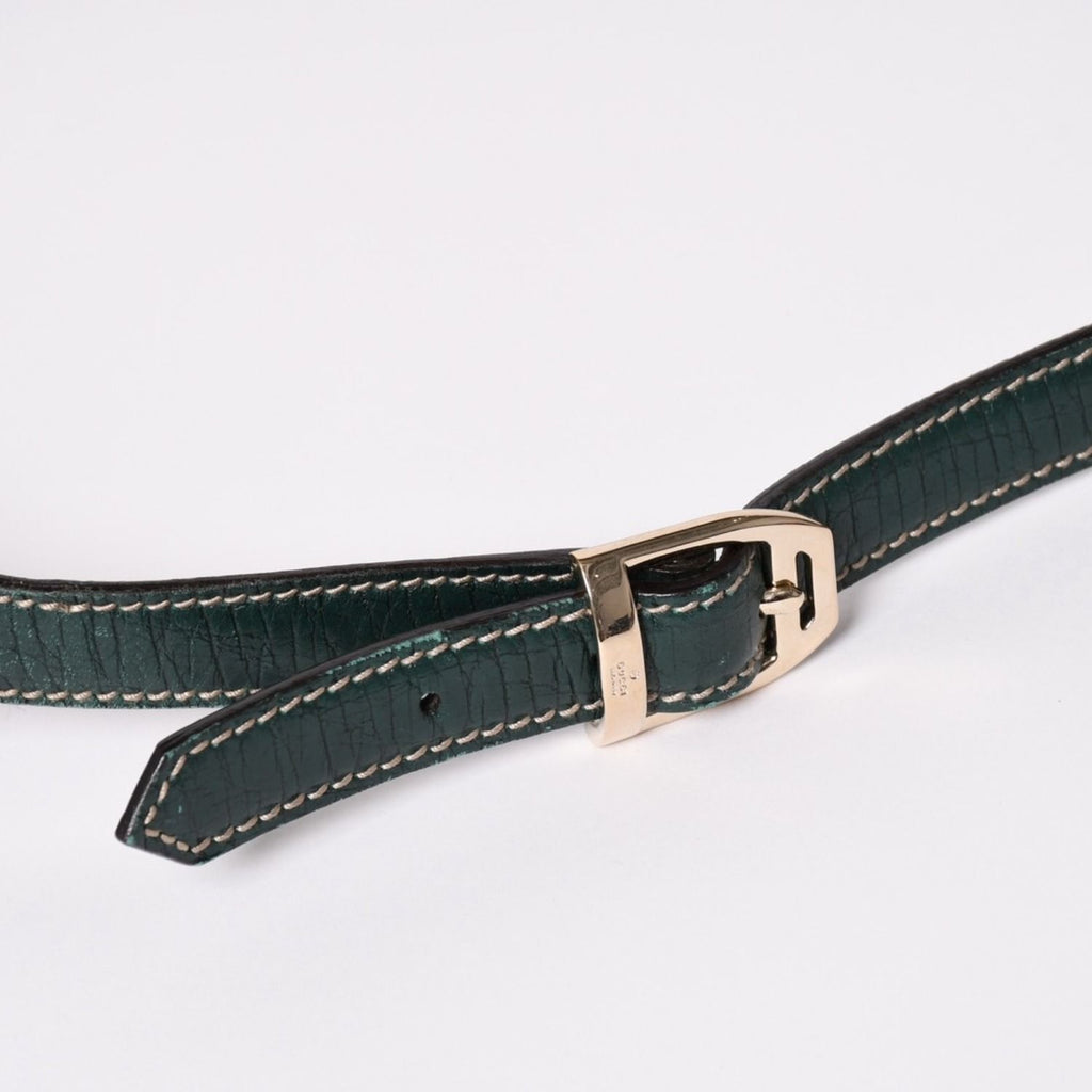 Gucci Guuci Shoulder Bag Horsebit Beige Green Gold — view 5