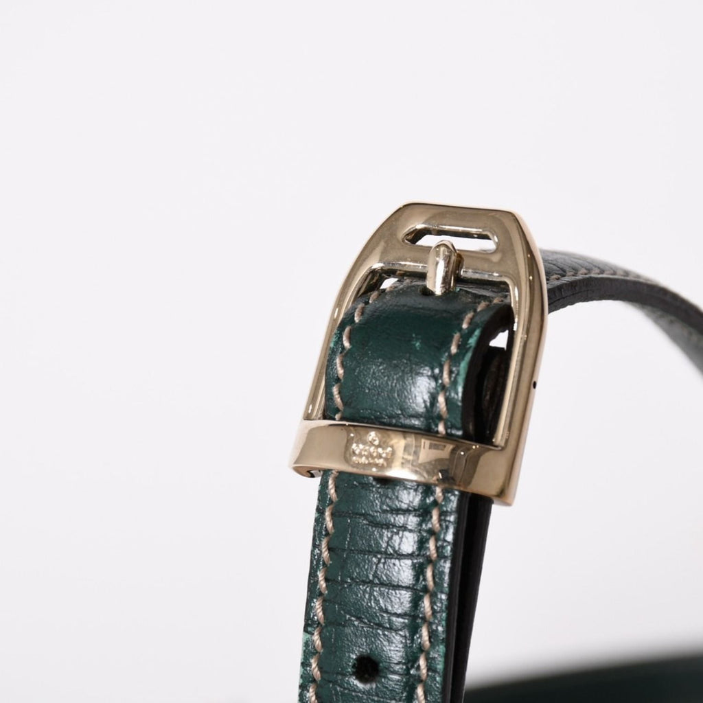 Gucci Guuci Shoulder Bag Horsebit Beige Green Gold — view 6