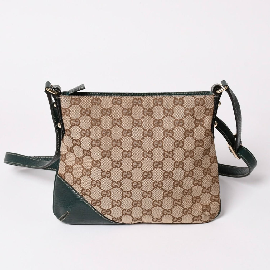 Gucci Guuci Shoulder Bag Horsebit Beige Green Gold — view 2