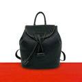 Loewe Vintage Logo Leather Turnlock Drawstring Backpack Black