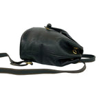 Loewe Vintage Logo Leather Turnlock Drawstring Backpack Black — view 6