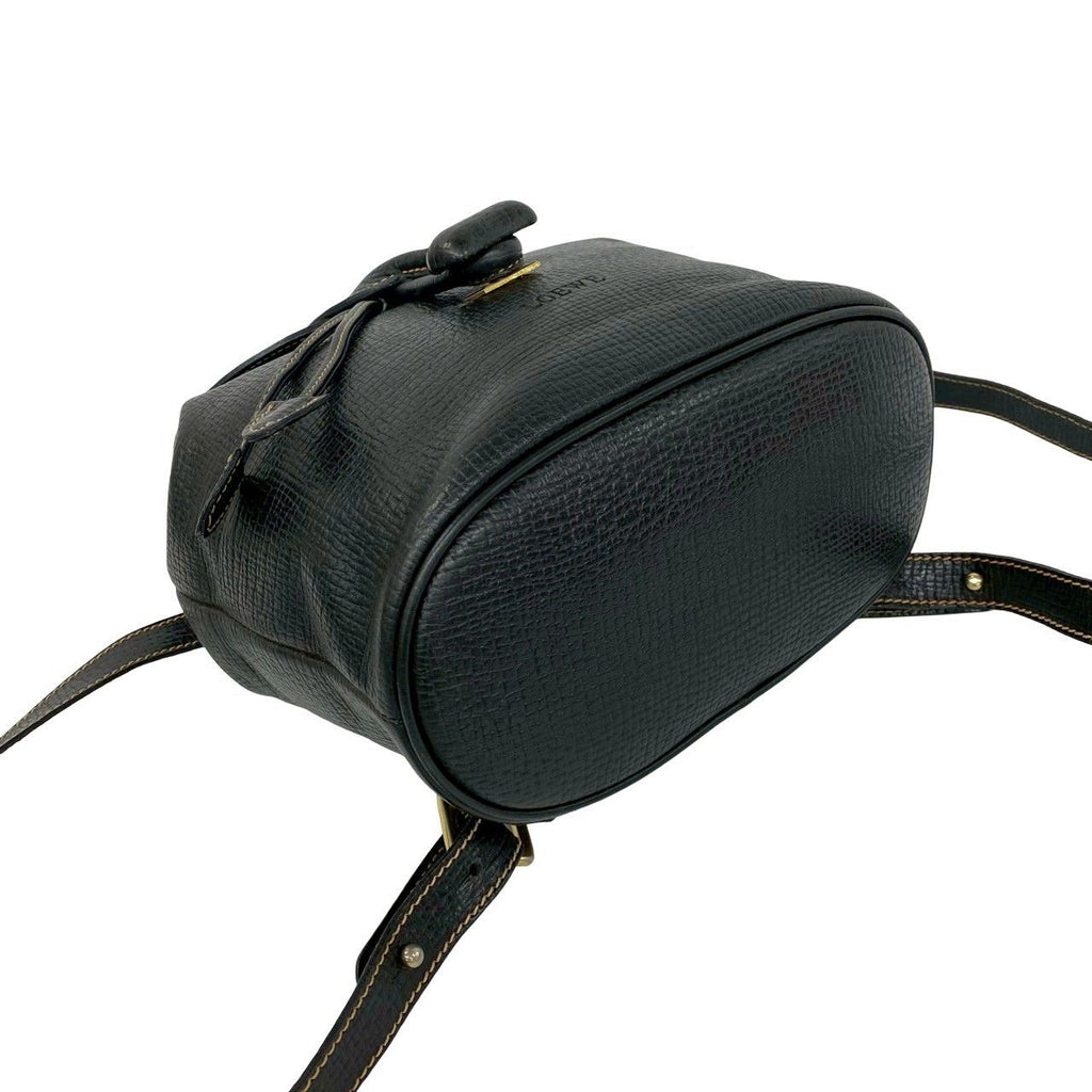 Loewe Vintage Logo Leather Turnlock Drawstring Backpack Black — view 7