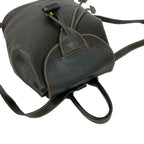 Loewe Vintage Logo Leather Turnlock Drawstring Backpack Black — view 4