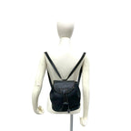 Loewe Vintage Logo Leather Turnlock Drawstring Backpack Black — view 2