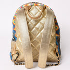 Chanel Graffiti Backpack CC Logo Medie D'art Collection Egypt Gold — view 2