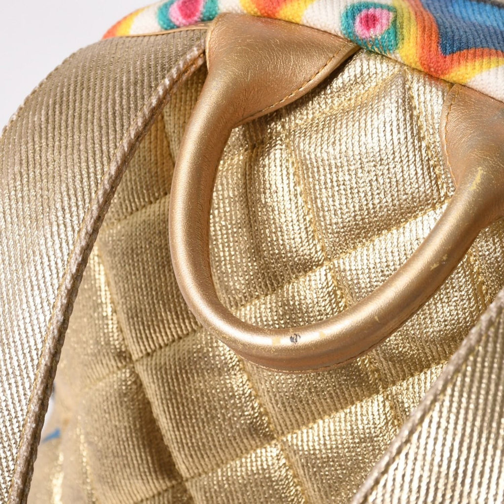 Chanel Graffiti Backpack CC Logo Medie D'art Collection Egypt Gold — view 4