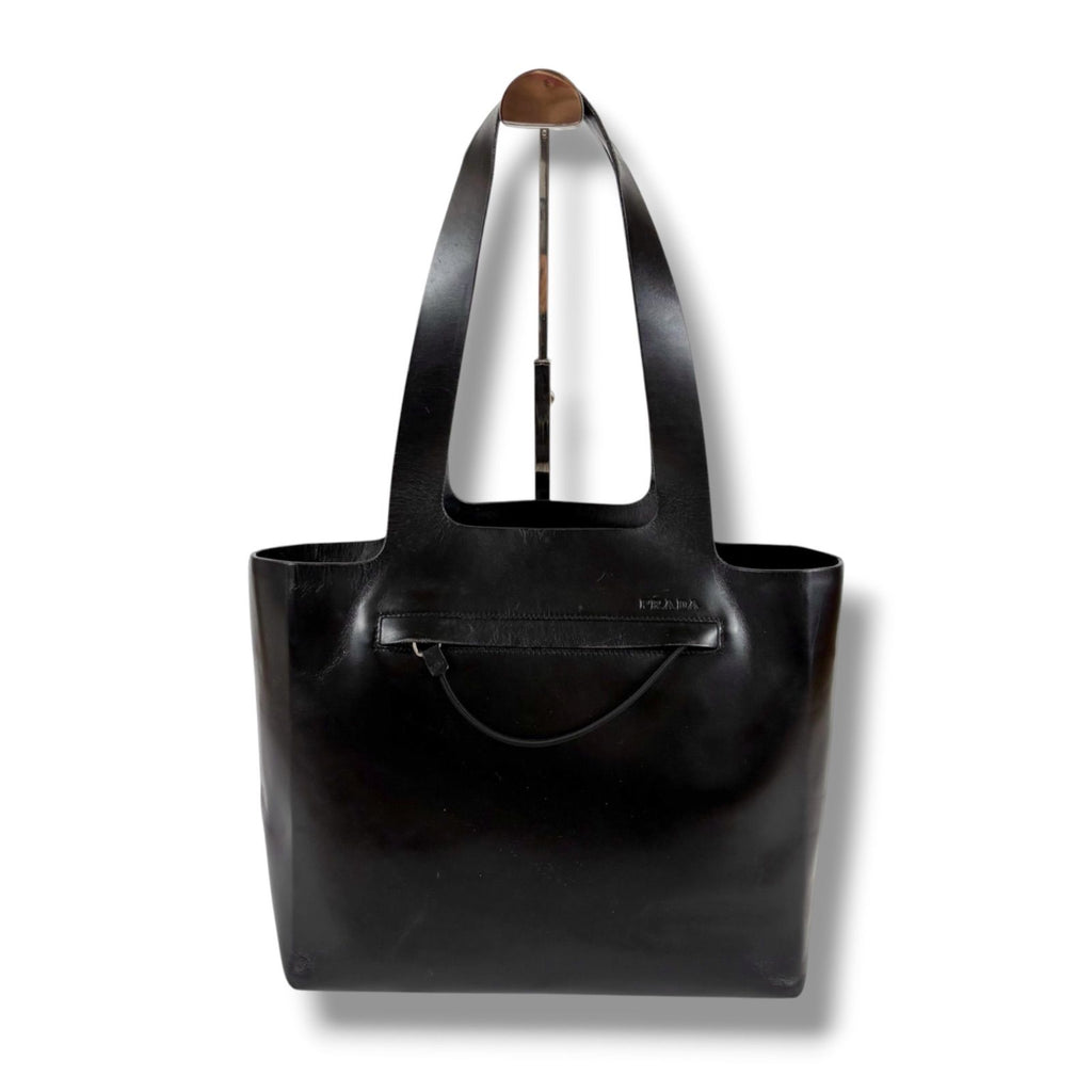 Prada All Leather Mini Tote Calf Black Nero