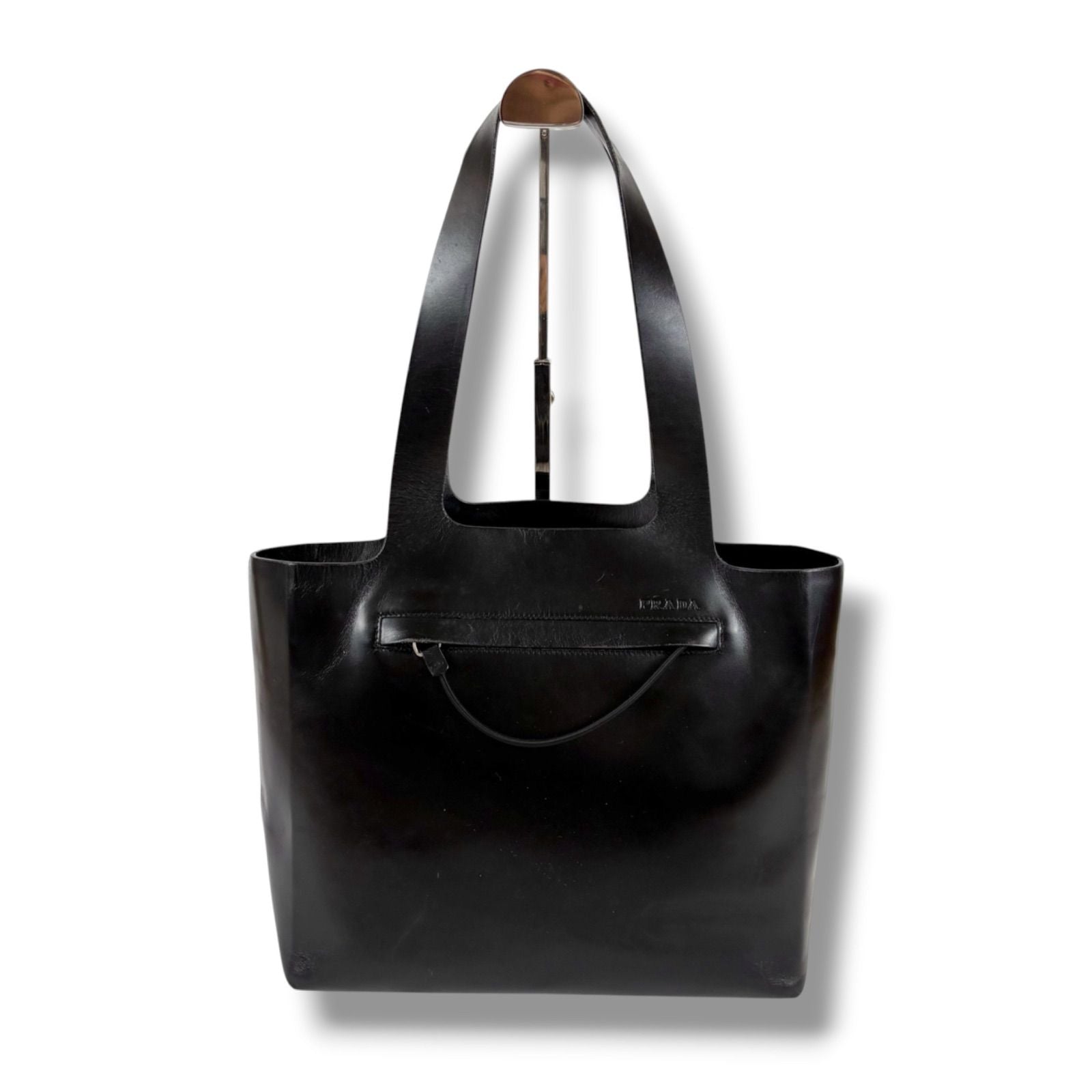 Prada All Leather Mini Tote Calf Black Nero