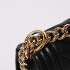 Chanel Boy Chain Shoulder Bag V-shaped Stitch Chevron Caviar Leather Black Gold — view 5