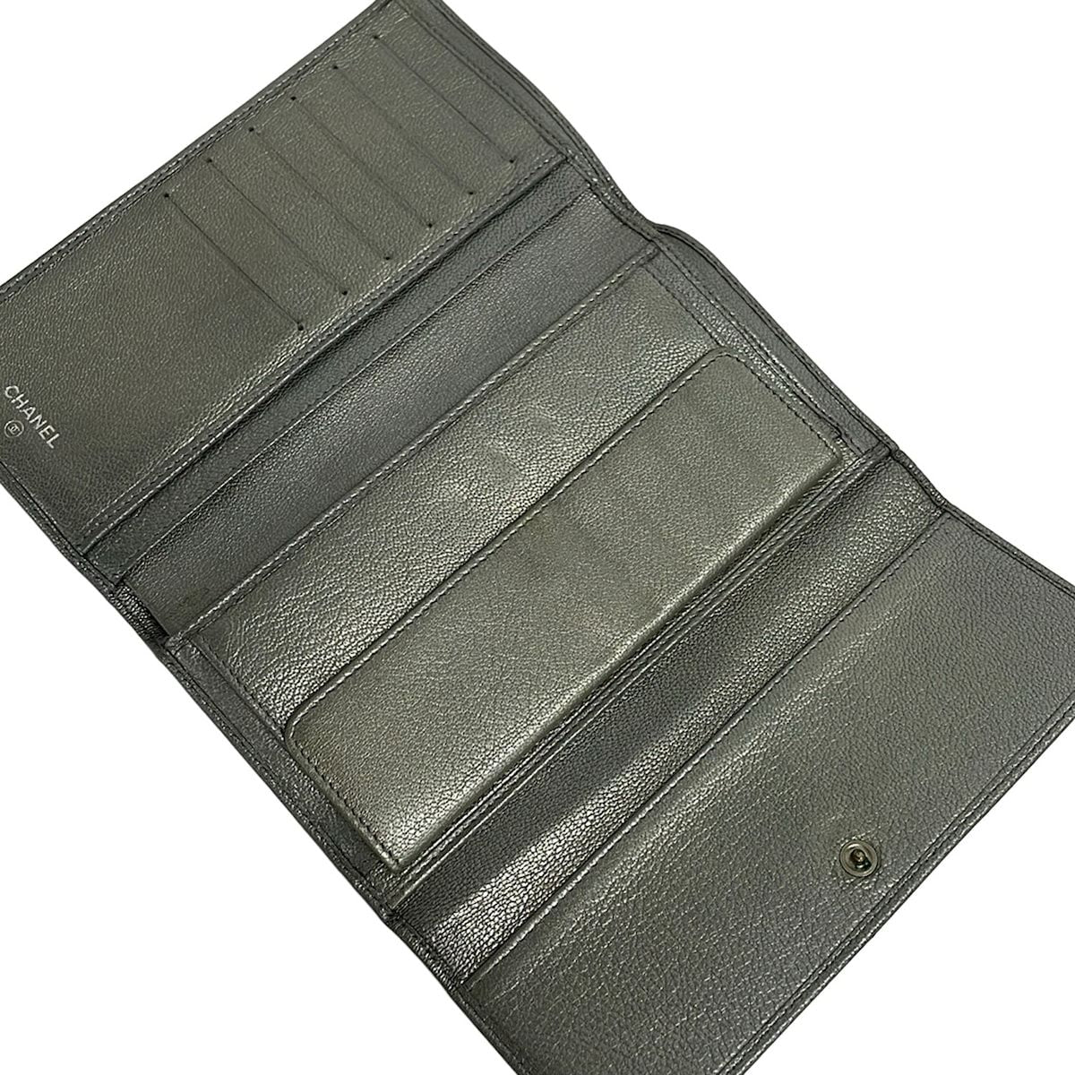 Chanel Wallet Silver Leather — view 3