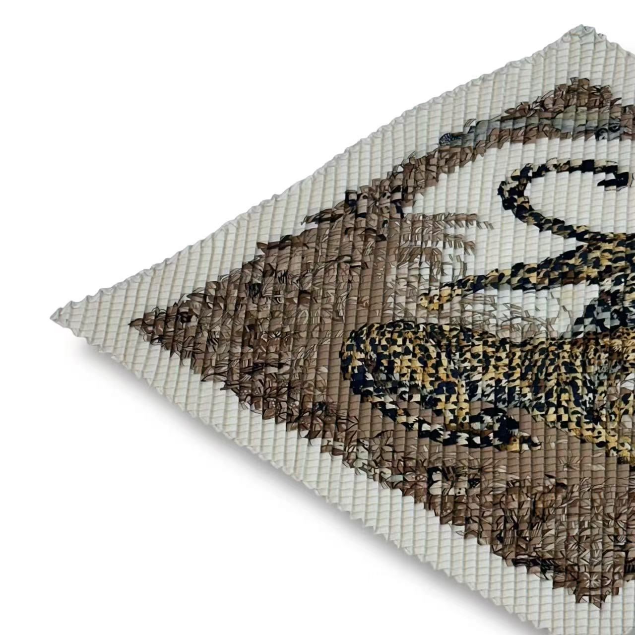 Hermes Pleats Jungle Love Silk White Scarf — view 2