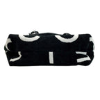 Chanel Cocobi Chi Leather Braided Chain Tote Black White — view 3