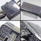Gucci Watch Mini 102 Pave Diamond Bezel Square Black Dial SS — view 6