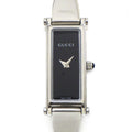 Gucci Watch Bangle Rectangular Black Dial Horsebit Class SS