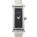 Gucci Watch Bangle Rectangular Black Dial Horsebit Class SS