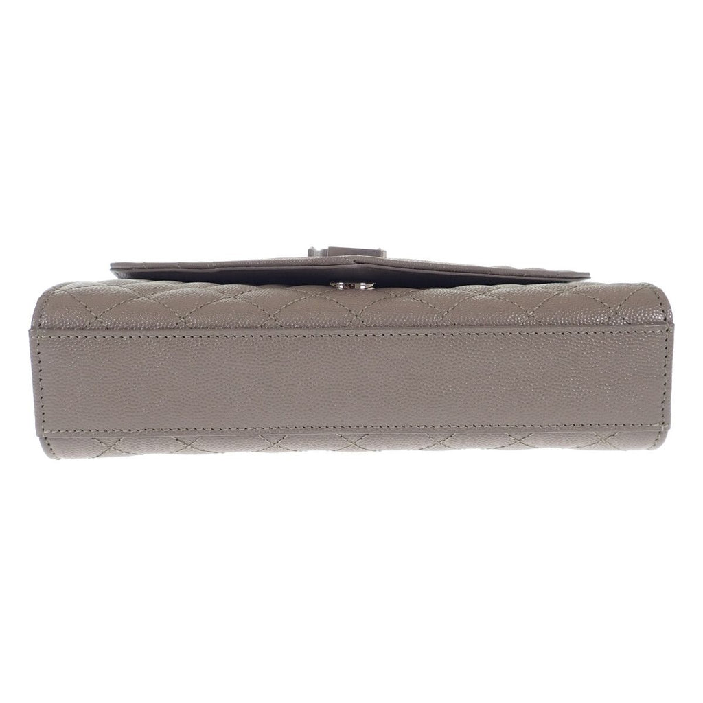 Saint Laurent Envelope Small Shoulder Bag Quilted Leather Gray Silver — view 5