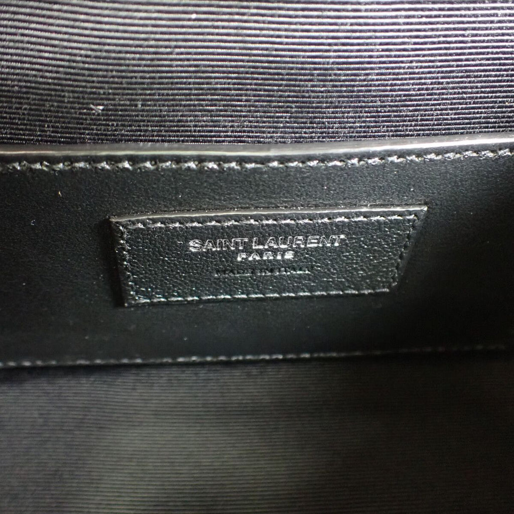 Saint Laurent Envelope Small Shoulder Bag Quilted Leather Gray Silver — view 9