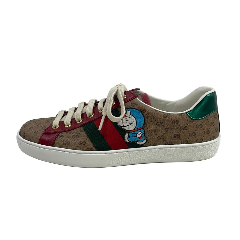 Gucci Sneakers 6.5 Ace Micro GG Sherry Brown Bordeaux Multi Doraemon Collaborati