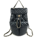 Chanel Backpack Quilted Chain Caviar Leather Black
