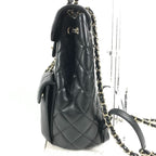 Chanel Backpack Quilted Chain Caviar Leather Black — view 4