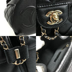 Chanel Backpack Quilted Chain Caviar Leather Black — view 8