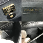 Chanel Backpack Quilted Chain Caviar Leather Black — view 9