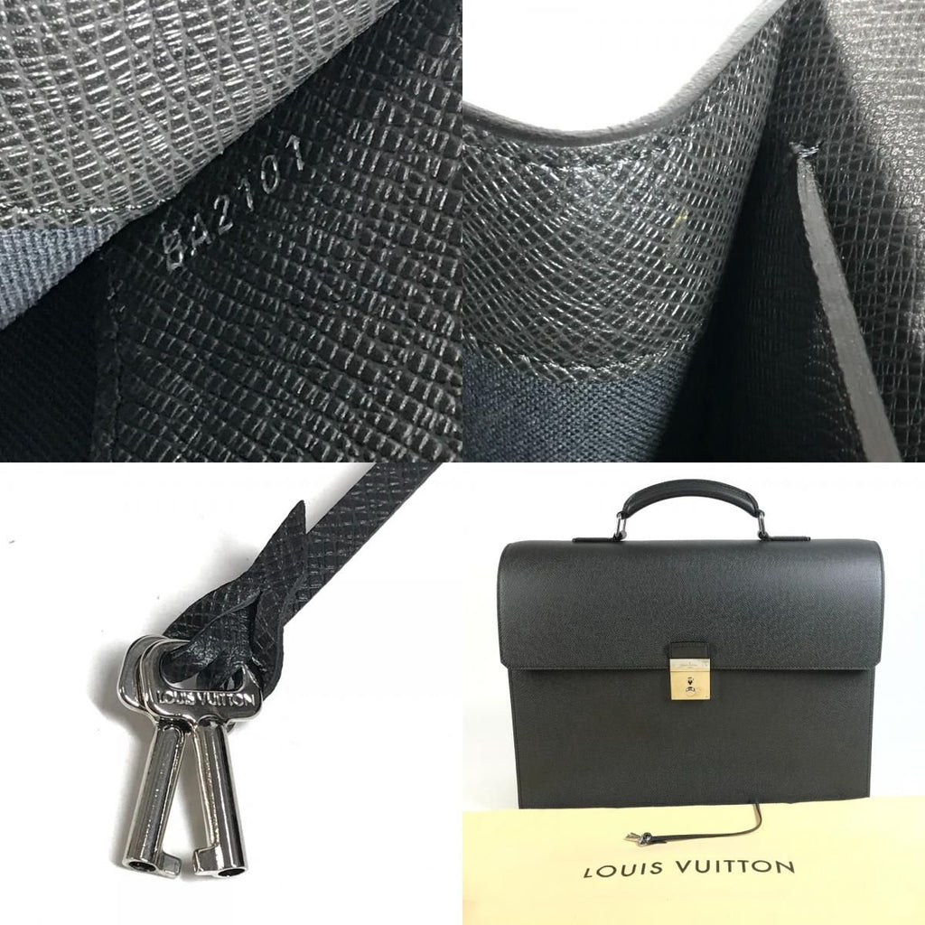 Louis Vuitton Business Bag Neo Robusto 3 Taiga Leather Ardoise Black — view 9